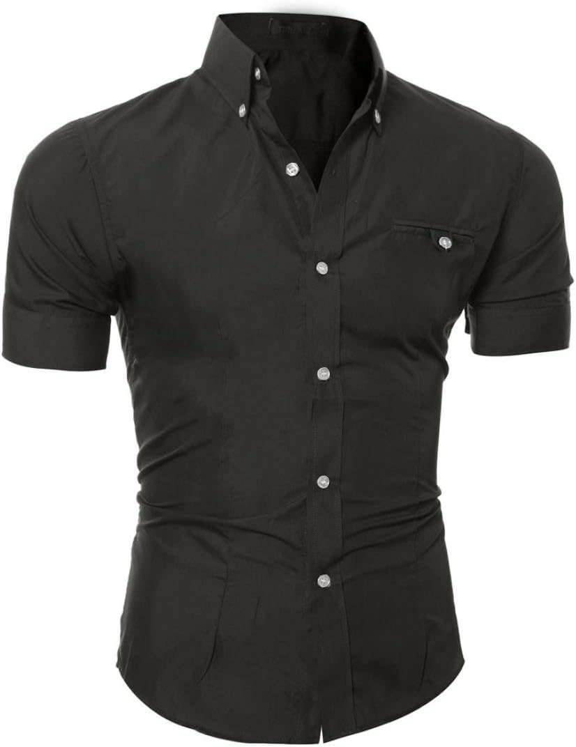 General3 Mens Blouse, Men's Casual Button O Neck Pullover Short Sleeve T-Shirt Top Blouse