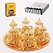 (SET of 6) Turkish Traditional Tea Glasses Set Saucers Holders Set (gold)