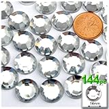 The Crafts Outlet 144-Piece Loose Flatback Acrylic Round Rhinestones, 14mm, Crystal Clear