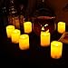 CANDLE CHOICE Battery Operated Flameless LED Votive Candles with Remote Timer Realistic Flickering Electric Small Fake Pumpkin Lights Halloween Christmas Wedding Decorations 10 Pack Batteries Incl.