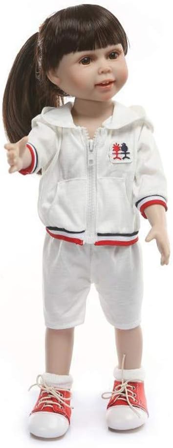 Prezzo HWBB Bambola del Bambino rinato Ragazza Atletica Sveglia Bambola Lunga dei Capelli del Silicone Pieno 18 Pollici Regalo di Fascia Alta di 45cm Bambola realistica della Ragazza della Giocattolo Offerte