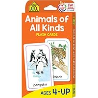 School Zone - Animals of All Kinds Flash Cards - Ages 4 and Up, Animal Names & Classes, Animal Facts and Information, Word-Picture Recognition, and More