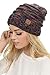 Funky Junque Oversized Slouchy Knit Beanie for Women, Warm Cable Hat, Jet Black Kaleidoscope Tricolor Mix - 2 Confetti Oatmeal