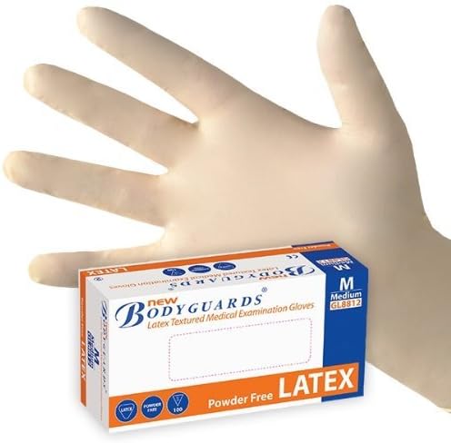 PBS Medicare Size Medium - 1000 Extra Safe Bodyguards Disposabe Powder-Free Best Price Latex Gloves. Suitable for Personal and Gerneral Use