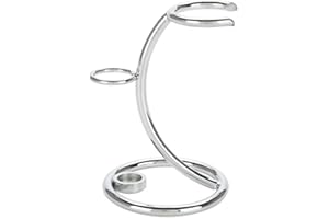 esowemsn 1PC Silver Stainless Steel Razor Holder Stand Brush Shaving Holder Safety Men's Shaving Razor Brush Stand Shaver Kit Organizer