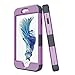 LONTECT for iPhone 8 Case, iPhone 7 Case Hybrid Heavy Duty Shockproof Full-Body Protective Case with Dual Layer [Hard PC+ Soft Silicone] Impact Protection for Apple iPhone 8/iPhone 7, Purple/Black