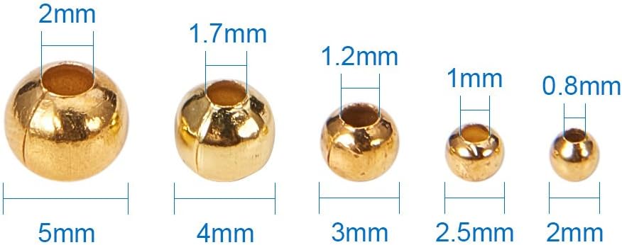 PH PandaHall 2355pcs Round Gold Iron Spacer Beads, 2-5mm, Perfect for Jewellery Making, Klein - Image 4