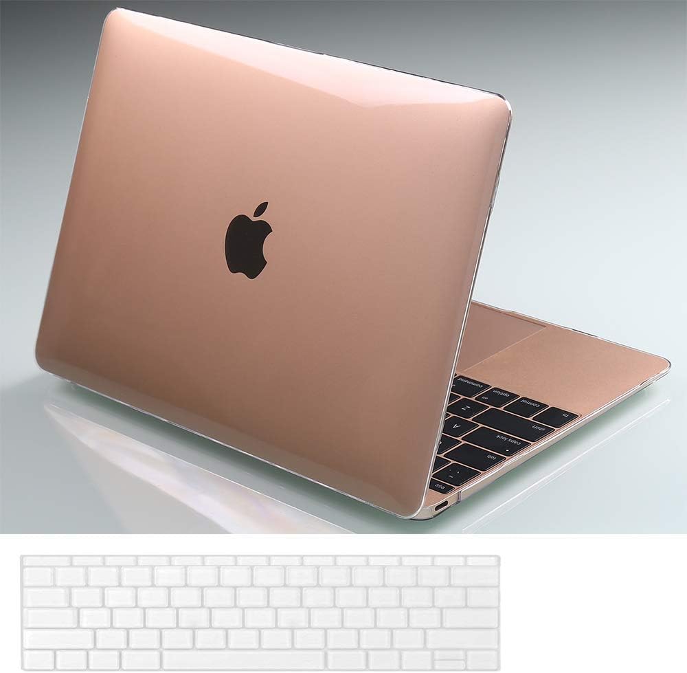 Twinscase 2018 New MacBook 12 Inch Cases(A1534) Clear Case+Slicone Keyboard Cover,Ultra Thin Anti-Scratch Dustproof Rubberized MacBook Case Glossy Shell Cover for MacBook 12 Inch Retina Display