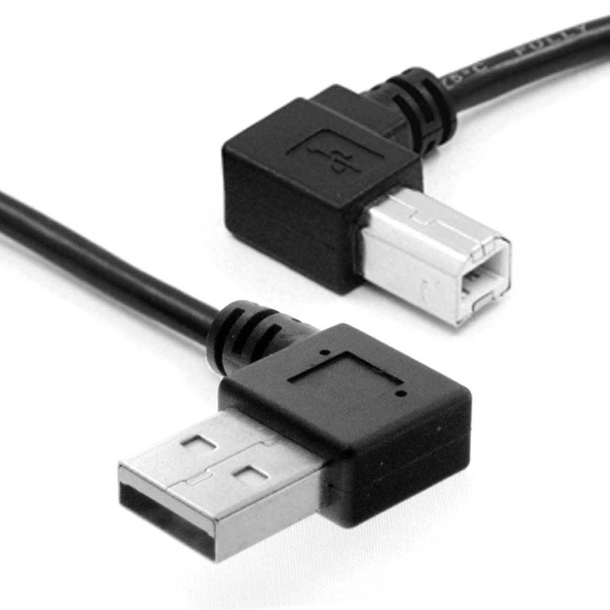CY USB 2.0 Type-A Male to Type-B Male Printer Scanner 90 Degree Left Angled Cable 100cm