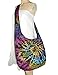 BTP! Tie Dye Sling Crossbody Shoulder Bag Purse Hippie Hobo Cotton Bohemian Colorful Firework (Random Spiral Dark Tone)