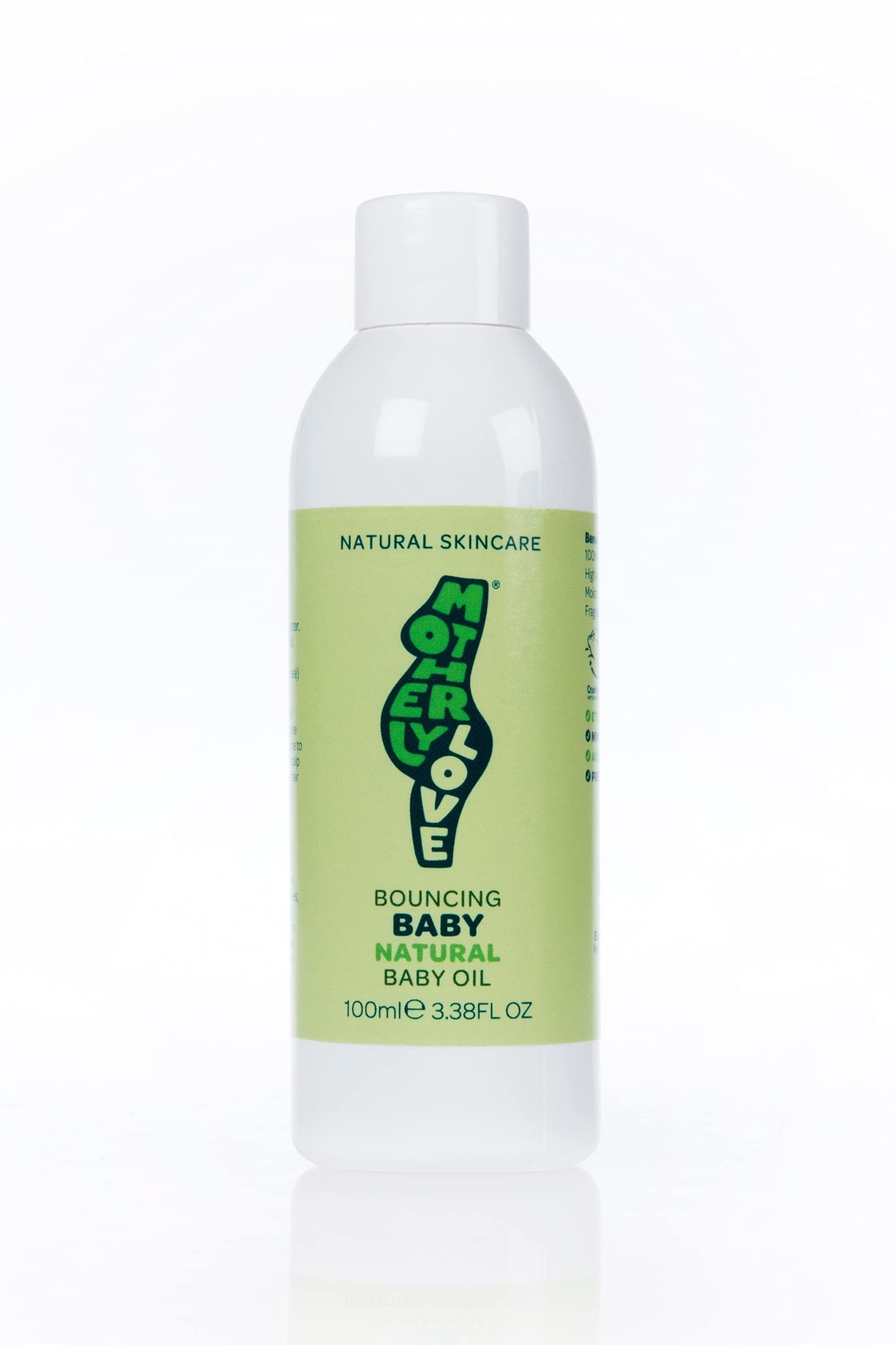 Motherlylove BOUNCING BABY Oil | 100% Natural & Vegan Coconut, Vit E | Gentle Nourishing Hydrating for New Borns Delicate Skin | Absorbs Readily No Residue | Made in UK Created by an Expert Midwife