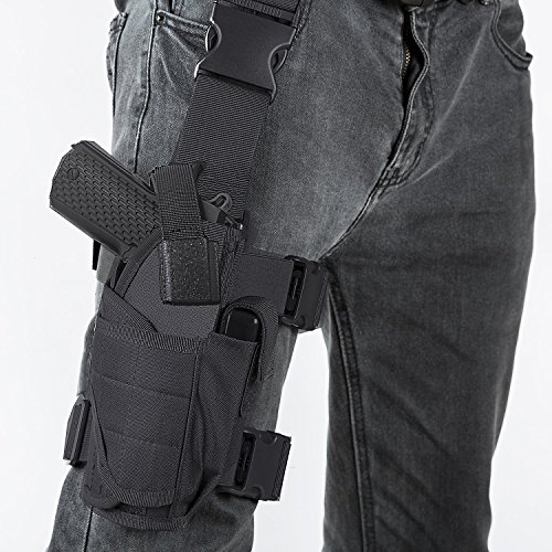 Drop Leg Tactical Holster - MOLLE Compatible Thigh Pistol Holster For Airsoft & Right Handed Use