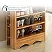 soges Shoe Racks Solid Wood Shoe Storage Shelf Organizer 5 Tiers Teak, L15-HFY