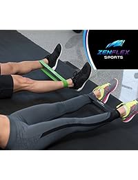 Bandas envolventes Zenflex para ejercicios de resistencia, set de 5 con bolsa de transporte, ideal para terapia física, yoga, para esculpir y tonificación muscular (12 pulgadas largo, 2.5 pulgadas ancho, 5 niveles de resistencia, látex natural 100%)