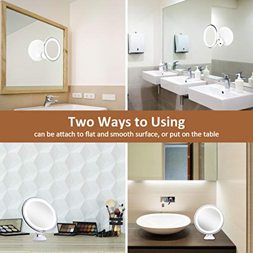 image for KEDSUM Large 10X Magnifying Makeup Mirror with Lights, Dimmable Light