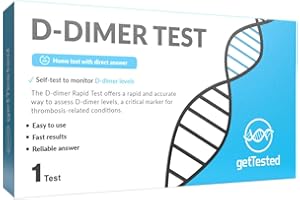 GetTested at Home D-dimer Test (1 Test) a Critical Marker for Thrombosis-Related Conditions, specifically Blood Clots.