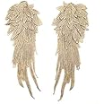 1Pair Embroidered Angel Wings 15.8X 6.2 inch (Khaki-L)