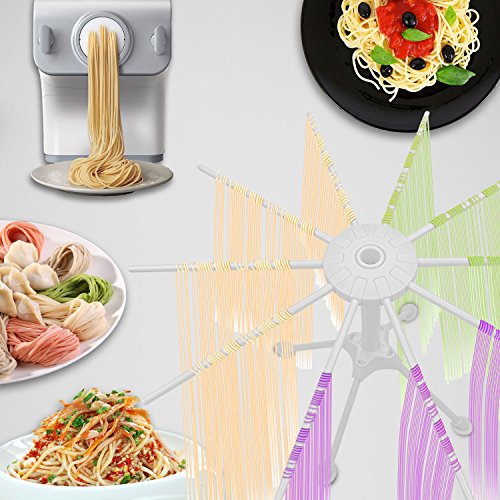 Pasta Drying Rack,Collapsible Noodles Hanging Rack Food Grade ABS Plastic Noodles Stander with 10 Bar Handles
