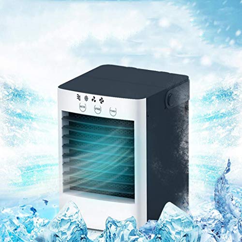 Portable Mini Air Conditioner Fan, USB Charging Personal Space Air Cooler and Humidifier, Desktop Negative Ion Cooling Fan for Home Office, 2 Gear Wind Speed