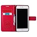 iPhone 8 Plus Case,iPhone 7 Plus Wallet Case, Sun Pattern Embossed PU Leather Magnetic Flip Cover Card Holders & Hand Strap Wallet Purse Case for iPhone 7 Plus / 8 Plus [5.5 Inch] - Red