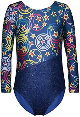 Suzzo Galaxy Flower Baby Girls Kids Ballet Tutu Dress Gymnastics Gilding Leotards Acrobatics Long Sleeves Dance Wear