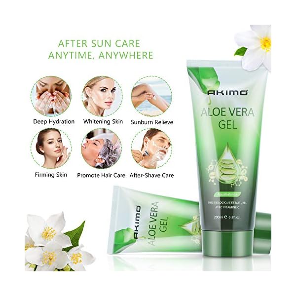 AKIMO-Aloe-Vera-Gel-Vitamin-C-E--99-Pure-Plant-Deeply-Hydrating--Repairing-After-Sun-Care-Dry-Skin-Hydration-Acne-Suitable-for-Face-Body-Hair-Cruelty-free-200ml68-fl-oz AKIMO Aloe Vera Gel & Vitamin C, E – 99% Pure Plant Deeply Hydrating & Repairing, After Sun Care, Dry Skin Hydration…