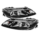 Spyder Auto PRO-YD-M603-FOG-DRL-BK Mazda 6 Black Halo DRL LED Projector Headlight with Fog Lights
