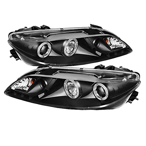 Spyder Auto PRO-YD-M603-FOG-DRL-BK Mazda 6 Black Halo DRL LED Projector Headlight with Fog Lights