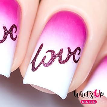 Amazon Com Whats Up Nails Open Heart Nail Stencils Stickers