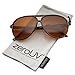 zeroUV Retro Large Plastic Aviator Sunglasses with Blue Light Driving Lens (T)