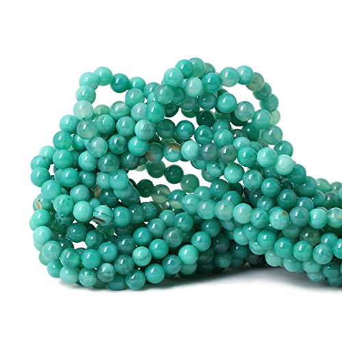 Qiwan 60PCS 6mm Natural Peacock Agate Gemstone Gem Round Loose Beads for Jewelry Making 1 Strand 15"