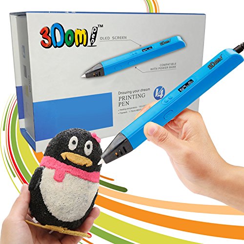 3DOM 3D Printing Pen Set - World's Most Durable 3D Printer Doodler Pen - Easy & Safe to Use Guaranteed - Adults Artists Kids 3D Drawing Pen (Blue)