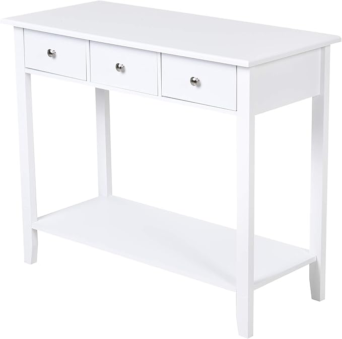 Amazon.de: HOMCOM Konsolentisch, Beistelltisch mit 3 Schubladen