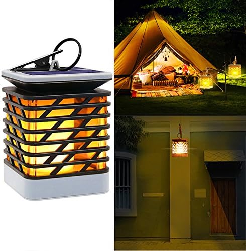 Qucei Outdoor Hanging Lantern Decorative, Solar Powered LED Night Light, Candle Lamp of Flickering Flame Effect Lights For Pathway Garden Deck Christmas Holiday Party Waterproof Auto On/Off