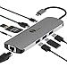 1byone USB C Hub 9 in 1 Aluminum Multiport Adapter With USB-C Charging, Port of Mic/Audio,3 USB 3.0 ports, HDMI, SD, MICro SD for Macbook Pro, Surface Pro,Notebook PC, USB Flash Drives and More