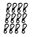 Bytiyar 1inch 12 Pcs Mini Metal SF Carabiner Clips with Spring Wiregate Hook and Little Eye Hole for Keychain Key Paracord Backpack Clasps Tractical Kit Accessory, Black