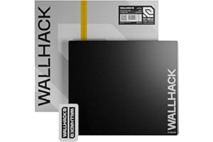 Wallhack SP-004A Black Glass Gaming Mouse Pad – 4th Gen Micro-Etched Surface, Medium Mousepad for Esports, Ultra-Fast Glide with Stopping Power, Tempered Glass, Durable & Portable, 15.4"x17.7" | Black