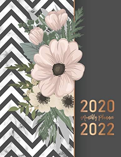 2020-2022 Monthly Planner: Elegant Marble Flower Cover | 2020-2022 Three Year Planer with Holidays | Agenda Yearly Goals Monthly Calendar 36 Months | ... 36-Month Calendar Jan 2020 to Dec 2022) Paperback – June 1, 2019