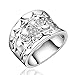 Cafurty 1 Carat Round Brilliant Cubic Zirconia Wedding Engagement Ring Sizes Adjustable Diamete