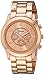 Rose Gold Geneva Chronograph Designer Watch with Metal Link Band