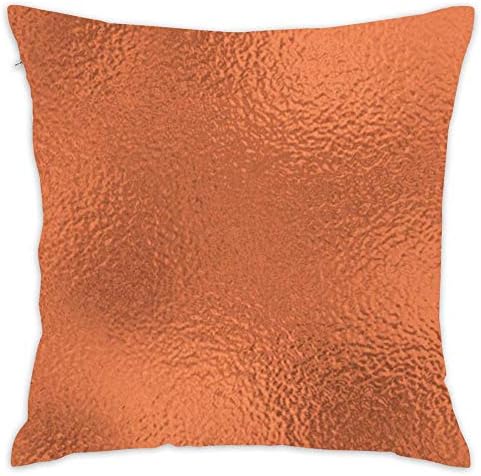 Hsdfnmnsv Simply Metallic in Deep Copper Bronze Solid Custom Cotton Linen Throw Pillow Case Cushion Cover New Home Decorative Square (18" 18")
