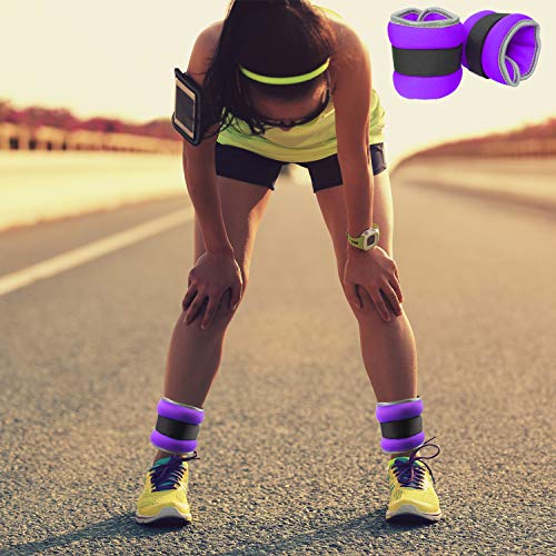 Vaupan Ankle/Wrist Weights, Small Leg Arm Hand Cuff Weights for Women Men Kids, Exercise Equipment with Adjustable Straps for Fitness Gym Dancing Walking Jogging Gymnastics Aerobics (1 Pair, 1lb 2lb) - Thumbnail 4