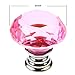 Cabinet Knobs,YIFAN 10Pcs 30mm Crystal Glass Diamond Shape Cabinet Knobs Cupboard Drawer Pull Handles - Pink