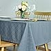 maxmill Jacquard Poly-Cotton Tablecloth Geometric Pattern SpillProof, Water Resistant Wide Hem Heavy Weight Soft Table Cloth for Kitchen Dining Tabletop Decoration Rectangle, Blue, 58x84 Inch