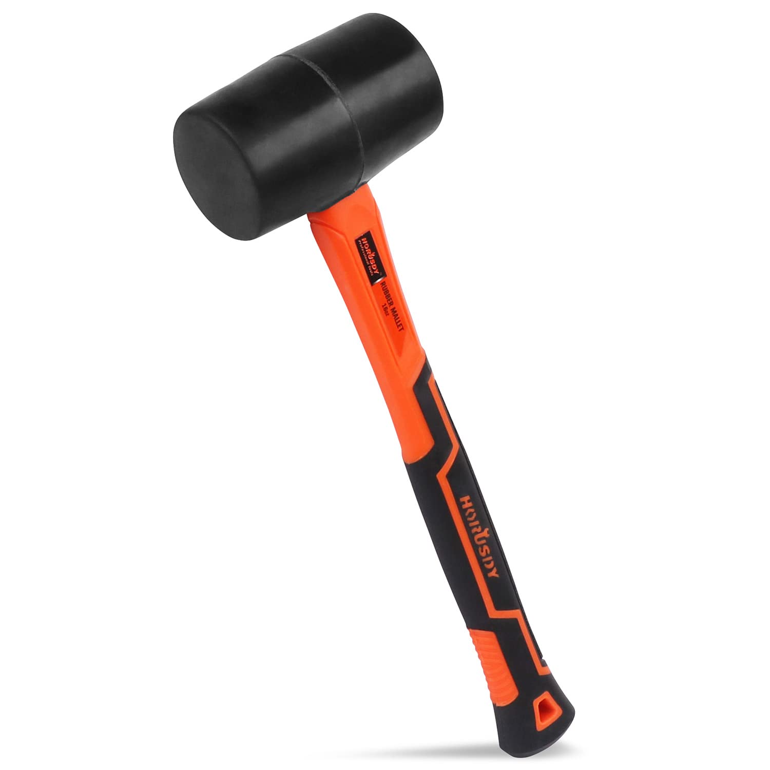Photo 1 of HORUSDY 16 Oz Rubber Mallet Hammer, Fiberglass Rubber Mallet Handle
