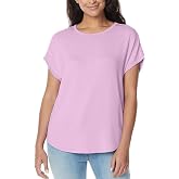 Buffalo David Bitton Ladies' Curved Hem Crewneck Summer Top (Small, Pastel Lilac)