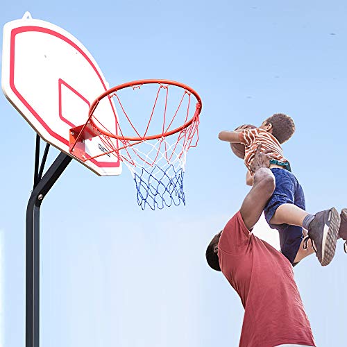 FCH Basketball Hoop, 8.2'-10' Adjustable Height 36" X 26" Big Backboard Portable Basketball Stand for Youth Sports Basketball Syestem with Wheels 2 Basketball Nets Indoor/Outdoor