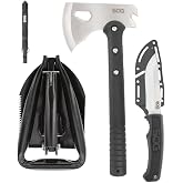 SOG Ultimate Camping Kit - Camp Axe, Field Knife, Entrenching Tool and Flint