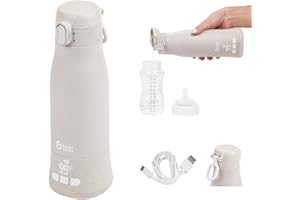 BABYMOOV Moov & Feed Portable Cordless Bottle Warmer for Instant Water, Baby Formula, or Breast Milk with Large Capacity (11.5oz), Adjustable Temperature, and Fast USB Charging (Keeps Warm up to 7 Hours)