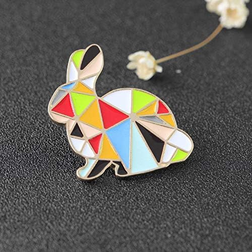 Krassu - Christmas Fashion Origami Crane Rabbit Penguin Elephant Cat Goose Whale Horse Brooches Colorful Splicing Animal Enamel Pins Badges Jewelry [1]